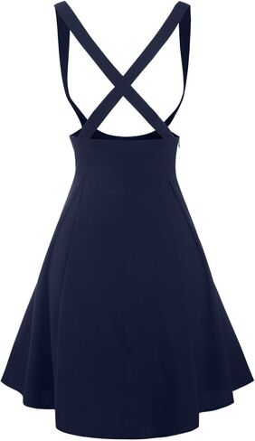 DRESSFO Women’s Gothic Lace Up Suspender Skirt – Crisscross Strap A-Line Midi Skirt with Zipper in Saudi Arabia
