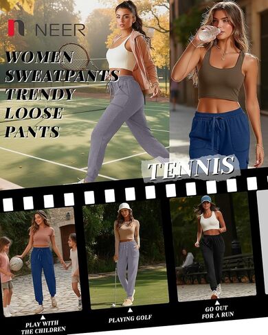 Neer 3 Pack Women's Sweatpants with Pockets, Soft Jogger Pants Lightweight Lounge Athletic Pants for Workout Running Yoga in Kuwait
