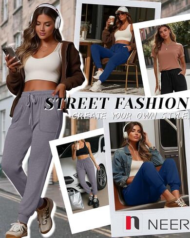 Neer 3 Pack Women's Sweatpants with Pockets, Soft Jogger Pants Lightweight Lounge Athletic Pants for Workout Running Yoga in Kuwait