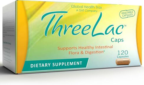 Global Health Trax GHT - ThreeLac Probiotic Capsules, 120 Count - Comprehensive Digestive Support for Men, Women, and Children - Immune System and Gut Balance, Non-GMO in Saudi Arabia
