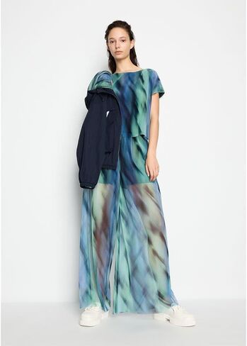 سترة أوشن ويفز من النايلون المجعد بغطاء للرأس للنساء من أرماني إكستشينج in Kuwait