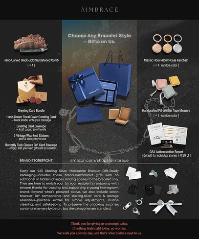 ÀIMBRACE Gift-Ready Packaging Moissanite 925 Sterling Silver Adjustable Charm Link Bracelet with Bonus Handcrafted Presents for Women as Tokens of Appreciation — Birthday for (Grand)Daughter, Anniversary for Wife, Valentine’s Day for Girlfriend & Mother’s in Saudi Arabia