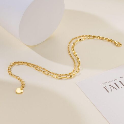 Gold Bracelet for Women 14K Gold Bracelets for Women Paperclip Bracelets for Womens Double-Layered Design for Everyday Wear Layered Bracelet for Womens in Saudi Arabia