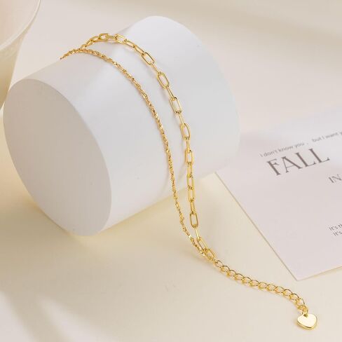 Gold Bracelet for Women 14K Gold Bracelets for Women Paperclip Bracelets for Womens Double-Layered Design for Everyday Wear Layered Bracelet for Womens in Saudi Arabia