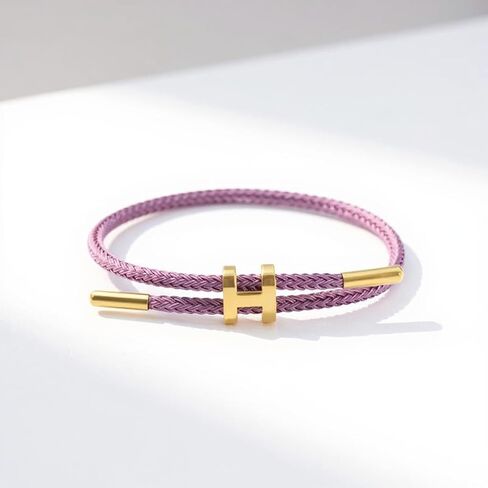 Bracelet with Adjustable Design Polished H Shape Buckle, Bracelets for Women, 18k Gold-plated Buckle Design Titanium Steel Wire Rope Women's Gift Jewelry in Kuwait