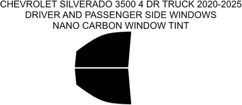 Precut Tint Kit Nano Carbon Film for Chevrolet Silverado 3500 4D FRT 2020-2025 Driver and Passenger Windows Computer Cut to Custom Fit Your Windows (50% All) in Saudi Arabia