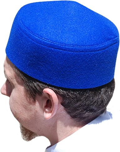 قبعة الكوفية ذات الطراز المغربي الأسود الصلب مع جزء علوي مدبب in Kuwait