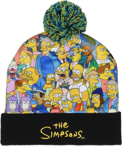 قبعة Simpsons Character Collage المطرزة بشعار قابل للطي وأساور أكمام بوم علوية للكبار متعددة الألوان in Saudi Arabia
