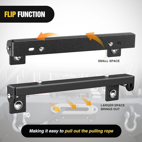 Nilight Universal Flip-Up Plate Frame for 10" Hawse Fairlead Mount Front License Bracket Holder Relocation Bumper Winch Mount Roller Fit for Most Pickup Trucks Off-Road Cars SUVs in Saudi Arabia