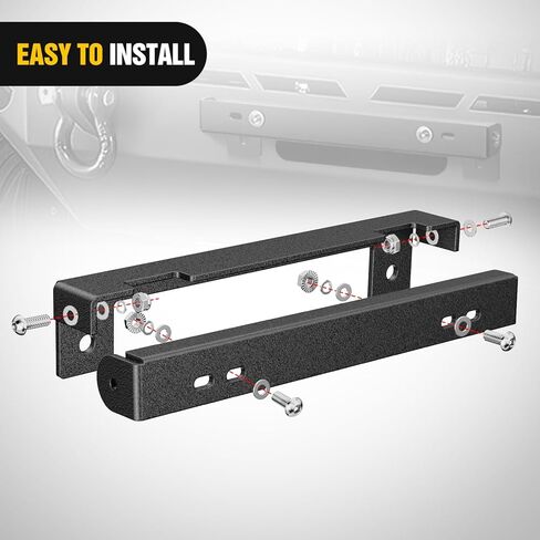 Nilight Universal Flip-Up Plate Frame for 10" Hawse Fairlead Mount Front License Bracket Holder Relocation Bumper Winch Mount Roller Fit for Most Pickup Trucks Off-Road Cars SUVs in Saudi Arabia