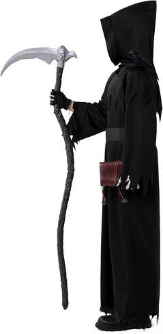 زي Spooktacular Creations Halloween Grim Reaper للأطفال، زي عيون متوهجة Grim Reaper للأولاد in Saudi Arabia