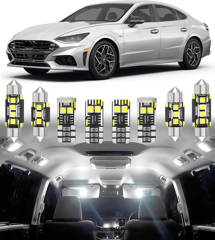 استبدال ضوء LED الداخلي BMT xmsCar لسيارة Hyundai Sonata DN8 2020-2024,6000K حزمة لمبات الإضاءة الداخلية فائقة السطوع، 8 قطع in Kuwait