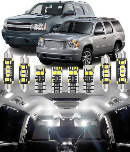 استبدال ضوء LED الداخلي للسيارة BMT xms لسيارة GMC Yukon Chevy Tahoe Suburban GMT900 2007-2014,6000K حزمة مصابيح إضاءة داخلية فائقة السطوع، 15 قطعة in Saudi Arabia