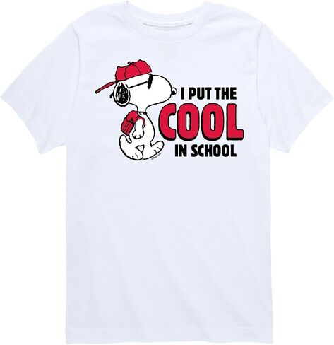 HYBRID APPAREL - الفول السوداني - سنوبي - I Put the Cool in School - تي شيرت برسومات قصيرة الأكمام للأطفال والشباب in Saudi Arabia