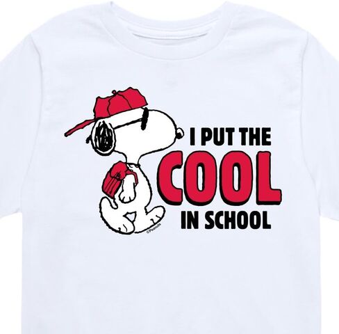 HYBRID APPAREL - الفول السوداني - سنوبي - I Put the Cool in School - تي شيرت برسومات قصيرة الأكمام للأطفال والشباب in Saudi Arabia