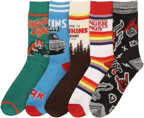 Bioworld Stranger Things Logo, Icon Colorful Mens Casual Crew 5 Pack in Saudi Arabia