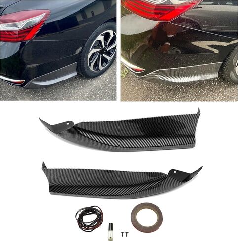 ECOTRIC Rear Side Corner Spats Apron Compatible with Honda 2016-2017 Accord Sedan Bumper Spoiler Lip Splitter HFP Style Black in Saudi Arabia