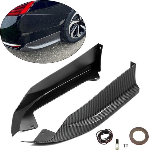 ECOTRIC Rear Side Corner Spats Apron Compatible with Honda 2016-2017 Accord Sedan Bumper Spoiler Lip Splitter HFP Style Black in Saudi Arabia