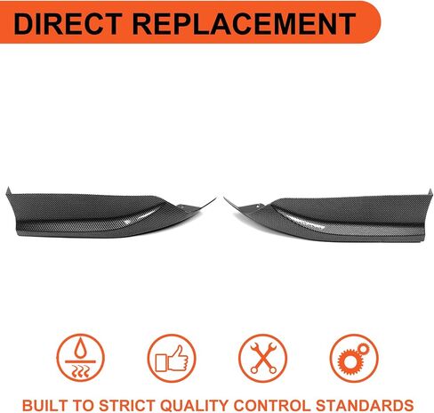 ECOTRIC Rear Side Corner Spats Apron Compatible with Honda 2016-2017 Accord Sedan Bumper Spoiler Lip Splitter HFP Style Black in Saudi Arabia