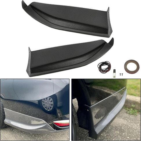 ECOTRIC Rear Side Corner Spats Apron Compatible with Honda 2016-2017 Accord Sedan Bumper Spoiler Lip Splitter HFP Style Black in Saudi Arabia