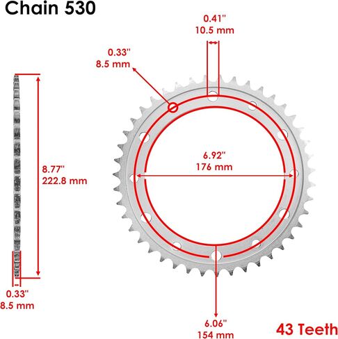 Caltric Red Drive Chain and Sprocket Kit Compatible With Honda VFR750F Interceptor 750 1990-1997 in Saudi Arabia