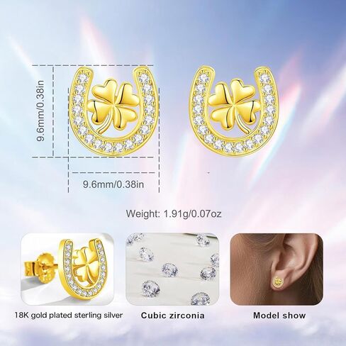 أقراط INFUSEU الأيرلندية بعقدة سلتيك شامروك كلاداغ للنساء والفتيات من الفضة الإسترلينية in Kuwait