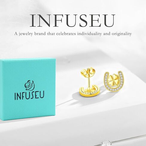 أقراط INFUSEU الأيرلندية بعقدة سلتيك شامروك كلاداغ للنساء والفتيات من الفضة الإسترلينية in Kuwait