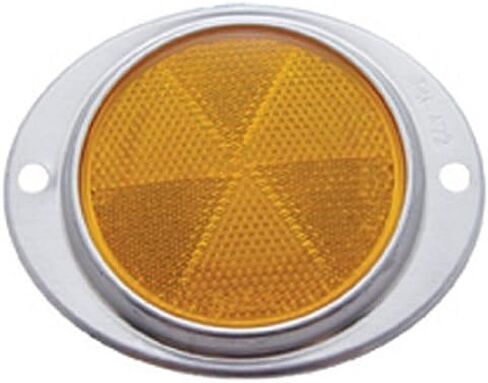 CTW (2) Amber 3" Round Truck Semi Trailer Mail Box Reflex Reflectors/Aluminum Base in Saudi Arabia
