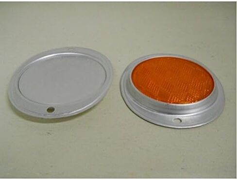 CTW (2) Amber 3" Round Truck Semi Trailer Mail Box Reflex Reflectors/Aluminum Base in Saudi Arabia