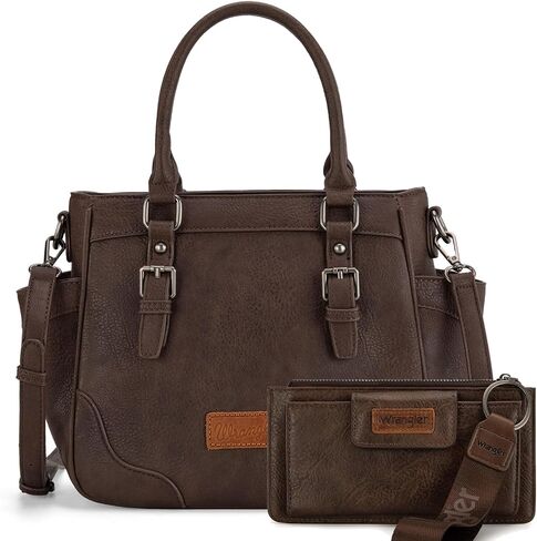 Montana West Wrangler 2pcs Purse and Card Cases Set for Women Coin Purse Tote Bags with Crossbody Strap in Saudi Arabia