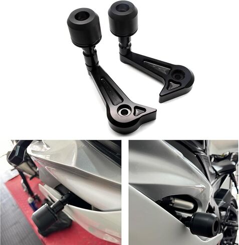 MZS Motorcycle Frame Sliders, YZF-R6 Falling Crash Protector Guards No Cut Kits CNC Black Compatible with YZF R6 2017 2018 2019 2020 2021 in Saudi Arabia
