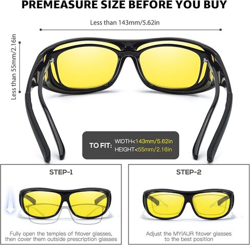 نظارات Myiaur للرؤية الليلية للرجال والنساء، نظارات قيادة مستقطبة ملائمة للالتفاف حولها، مضادة للوهج وحماية من الأشعة فوق البنفسجية 400 in Kuwait