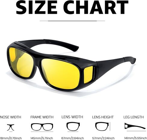 نظارات Myiaur للرؤية الليلية للرجال والنساء، نظارات قيادة مستقطبة ملائمة للالتفاف حولها، مضادة للوهج وحماية من الأشعة فوق البنفسجية 400 in Kuwait