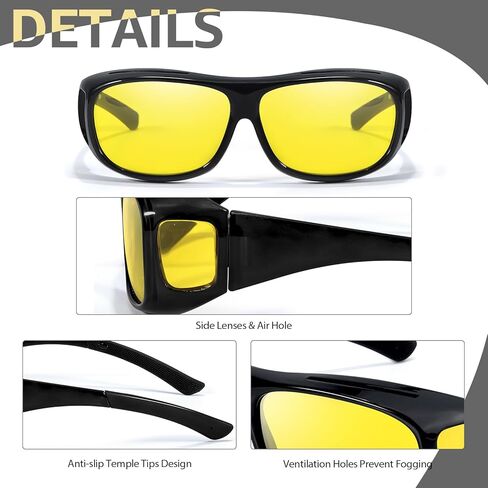 نظارات Myiaur للرؤية الليلية للرجال والنساء، نظارات قيادة مستقطبة ملائمة للالتفاف حولها، مضادة للوهج وحماية من الأشعة فوق البنفسجية 400 in Kuwait