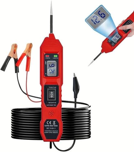 Power Circuit Probe Tester, 6V-24V DC Automotive Car Electric Fuse & Voltage Tester with LED Test Light, HD LCD Readout, Overload Protection, Short Circuit Finder with 14.7FT Cable in Saudi Arabia