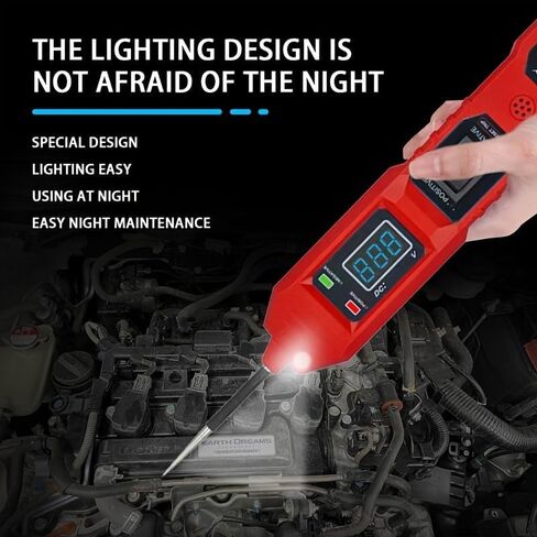 Power Circuit Probe Tester, 6V-24V DC Automotive Car Electric Fuse & Voltage Tester with LED Test Light, HD LCD Readout, Overload Protection, Short Circuit Finder with 14.7FT Cable in Saudi Arabia