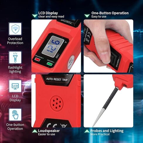 Power Circuit Probe Tester, 6V-24V DC Automotive Car Electric Fuse & Voltage Tester with LED Test Light, HD LCD Readout, Overload Protection, Short Circuit Finder with 14.7FT Cable in Saudi Arabia