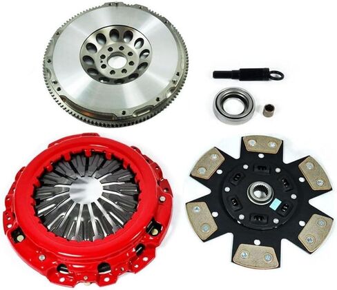 EFT Stage 3 Clutch Kit with Lightweight Chromoly Flywheel for G35 350Z 3.5L VQ35DE 6-CYL - Features 6-Puck Copper Ceramic Disc with 12 High-Coefficient Friction Pads - Offers 12 Month Brand Warranty in Saudi Arabia