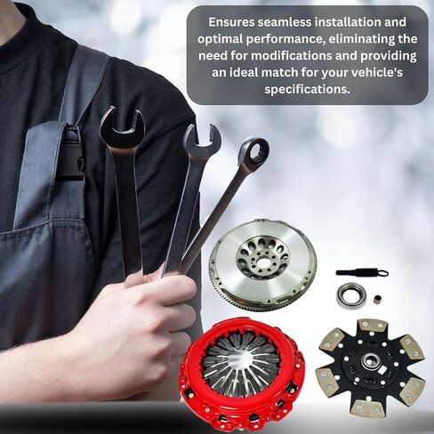 EFT Stage 3 Clutch Kit with Lightweight Chromoly Flywheel for G35 350Z 3.5L VQ35DE 6-CYL - Features 6-Puck Copper Ceramic Disc with 12 High-Coefficient Friction Pads - Offers 12 Month Brand Warranty in Saudi Arabia