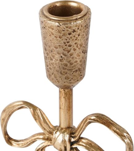 NIKKY HOME Gold Bow Iron Taper Candle Holders Set of 2, Vintage Decorative Tall Candlesticks Centerpieces Decor for Dining Room Table Wedding Party Mantle Fireplace Housewarming Gift in Saudi Arabia