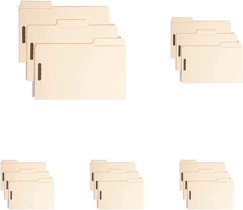 مجلد ملفات Smead SuperTab® Fastener، 2 مثبتات، علامة تبويب كبيرة الحجم 1/3 قطع، ارتفاع الدليل، الحجم القانوني، مانيلا، 50 لكل صندوق (19535) in Saudi Arabia