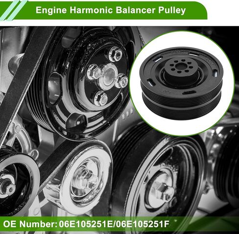 No.06E105251E Engine Harmonic Balancer Crankshaft Pulley for Audi A7 Black Harmonic Balancer Pulley Crank Pulley 13 Groove Aluminum Alloy 1 Pc in Saudi Arabia