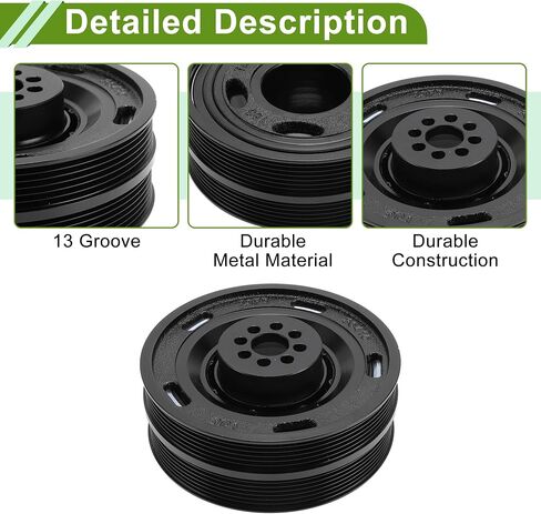 No.06E105251E Engine Harmonic Balancer Crankshaft Pulley for Audi A7 Black Harmonic Balancer Pulley Crank Pulley 13 Groove Aluminum Alloy 1 Pc in Saudi Arabia