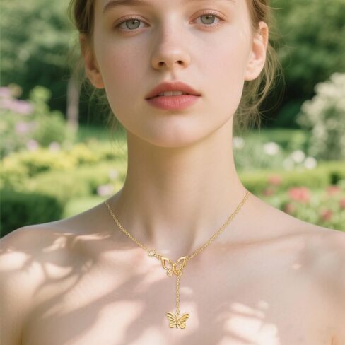 18K Gold Hollow Out Stainless Steel Pendant Necklace Set Adjustable Y Lariat Chain Necklace in Saudi Arabia