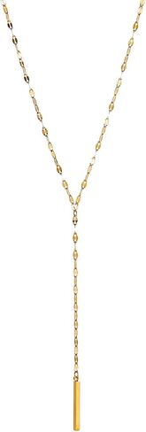 Gold Necklace for Women, Dainty Long Necklace 14k Gold Plated Y-Shaped Cross/Star/Bar Pendant Adjustable Necklace Trendy Layered Chain Drop Necklaces Jewelry Gifts in Saudi Arabia