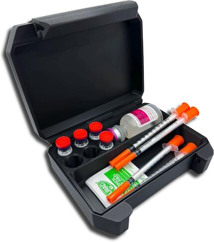 3ml Vial Storage Case – 6 Slot Organizer with Syringe Holder – Compact Box for Peptides, GLP-1, TRT, HRT, and Injection Supplies (Fits 17mm x 40mm Vials) in Saudi Arabia