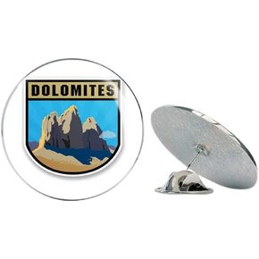 Dolomites Round Metal 0.75" Lapel Pin Hat Shirt Pin Tie Tack Pinback in Saudi Arabia