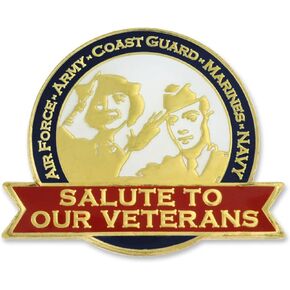 PinMart Salute to Our Veteran's Military Jewelry Lapel Pin w/Magnetic Backing in Saudi Arabia