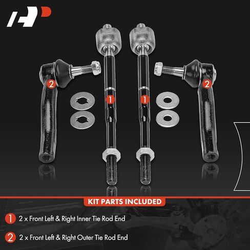 A-Premium Set of 4, Front Inner and Outer Tie Rod End Kit, Compatible with Toyota Prius 2004-2009 in Saudi Arabia