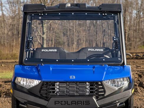 زجاج أمامي قابل للطي 3 في 1 مقاوم للخدش من SuperATV لعام 2022+ Polaris Ranger SP 570، طاقم، يمكن إغلاقه أو تهويته أو فتحه بالكامل، مصنوع من البولي كربونات 1/4 بوصة أقوى 250 مرة من الزجاج، صنع في الولايات المتحدة الأمريكية in Saudi Arabia